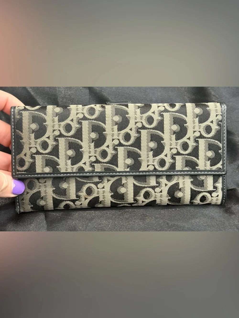 Christian Dior oblique jacquard long wallet